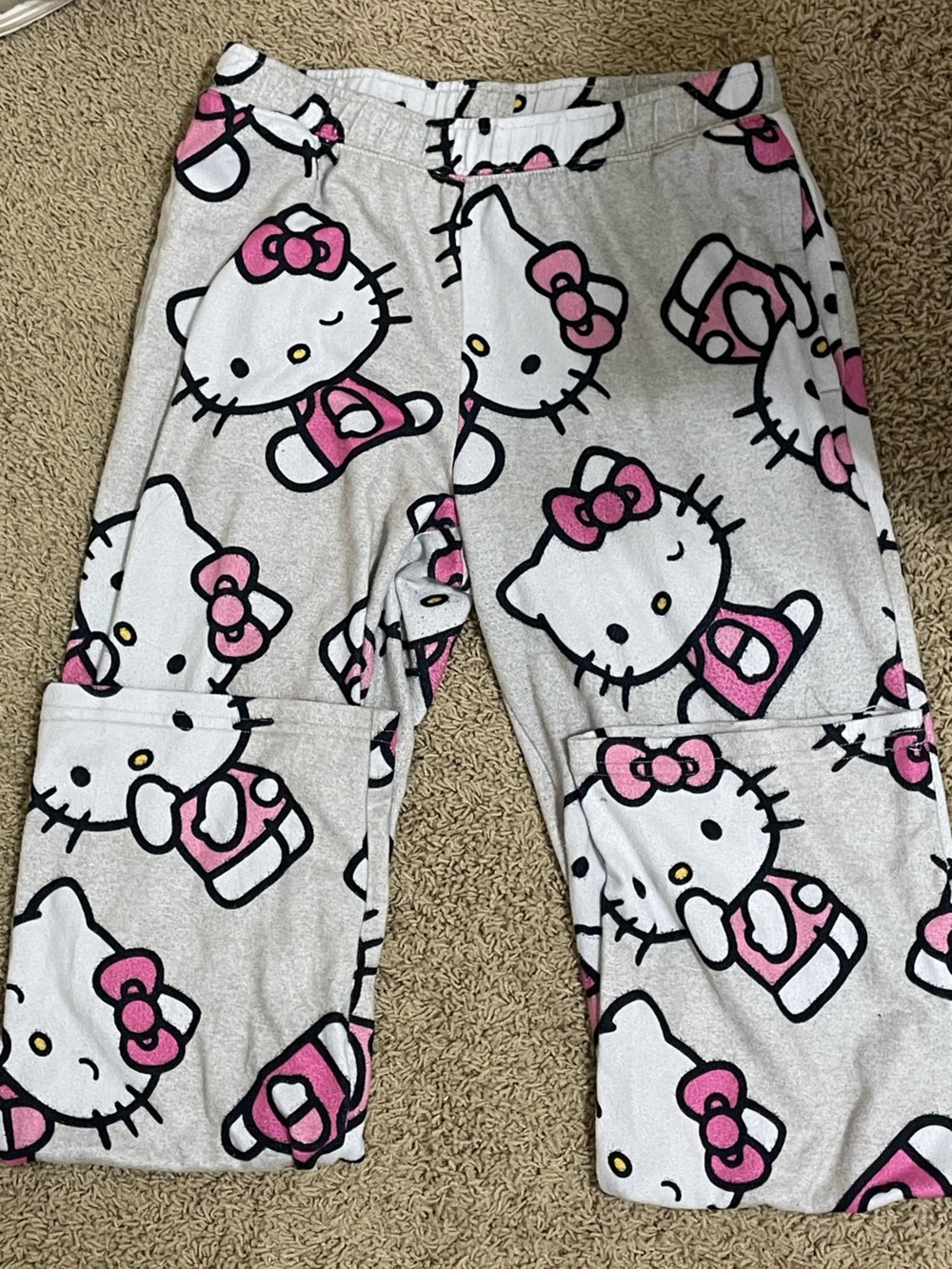 Hello Kitty White and Pink Printed Sleep Pants